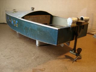 Vintage 1929 Boucher Polly - Wog model speedboat steam Outboard Motor 4