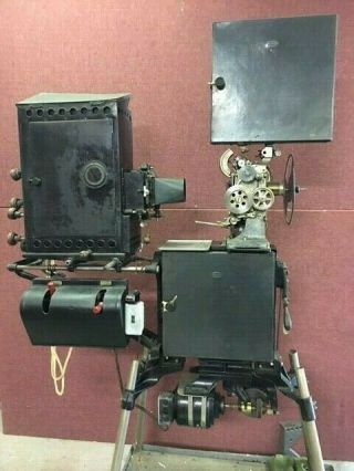 35mm Powers 6b Cameragraph Vintage Silent Film Projector W/lamphouse & 29 " Stand