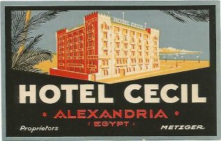 Hotel Cecil Luggage Egypt Label (alexandria)