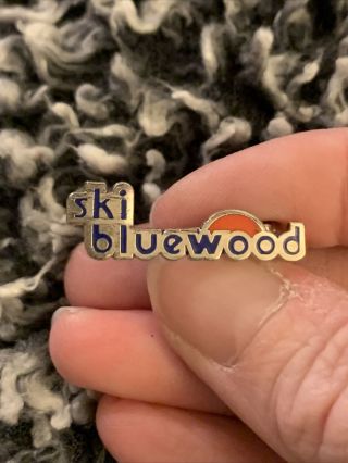 Vintage Ski Bluewood Silver Tone Enamel Lapel Pin (gw17)
