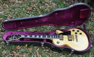 1974 Gibson Les Paul Custom WHITE Cream Vintage 1970 ' s Black Decal PUPS,  OHSC 3