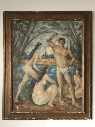 19th Century French Impressionist Oil Painting - Vintage Antique Modern Cubism
