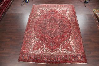 Vintage Geometric Red 10x13 Oriental Area Rug Hand Knotted Living Room/Dinning 2