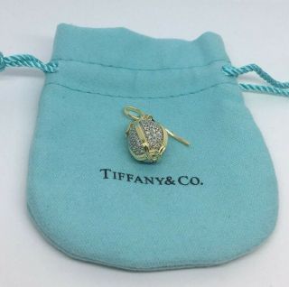 Tiffany & Co Jean Schlumberger Egg 18k Gold 1.  06 Ct Round Diamond Charm Pendant