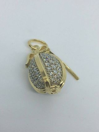 Tiffany & Co Jean Schlumberger Egg 18K Gold 1.  06 ct Round Diamond Charm Pendant 2