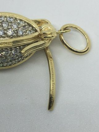 Tiffany & Co Jean Schlumberger Egg 18K Gold 1.  06 ct Round Diamond Charm Pendant 5