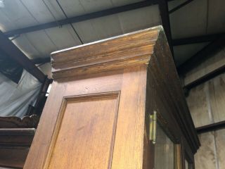 vintage 2 door OAK upright kitchen hutch cabinet old varnish 89” x 50.  5” x 15” 3