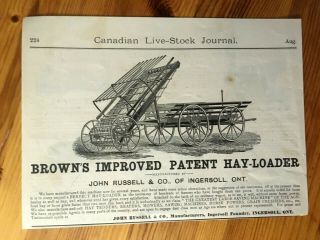 1885 Canada Canadian Ad Brown 