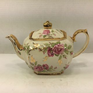 Vintage Sadler Cubed Teapot With Creamer And Lidded Sugar Bowl 4