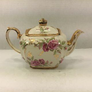 Vintage Sadler Cubed Teapot With Creamer And Lidded Sugar Bowl 5