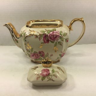 Vintage Sadler Cubed Teapot With Creamer And Lidded Sugar Bowl 6