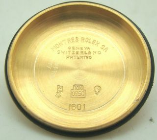 VINTAGE & RARE ROLEX 18K GOLD 36mm DATEJUST 1601 AUTOMATIC WATCH C.  1970 6