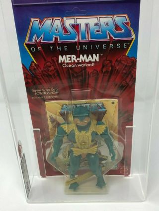 Vintage Masters Of The Universe Motu Carded Mer - Man 8 Back.  Graded Ukg 80 Afa