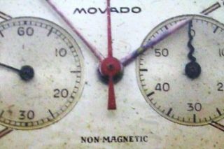 Solid 18k Rose Gold Vintage MOVADO Calibre 90M Doctor ' s Chronograph 6
