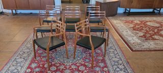 Vtg Danish Niels Moller Teak Dining Chairs Model 78 & 62 Set Of 8 Mid Century