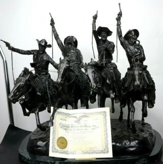 Recast Frederic Remington Bronze Coming Through The Rye Sculpture Full Size