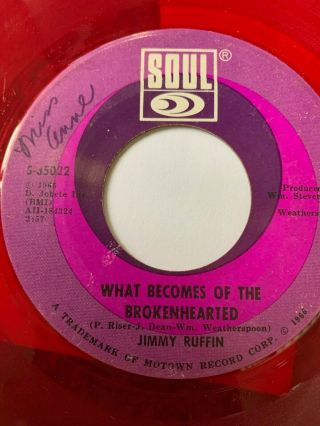 Northern Soul 45/ Jimmy Ruffin " What Becomes Of.  " Red Wax Soul Vg,  Hear