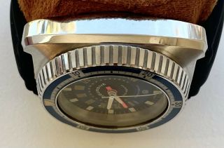 Vintage 1970 ' s AQUADIVE Time - Depth Model 50 Swiss Made Watch Blue Dial 6