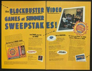 Blockbuster Video Games Of Summer Print Ad Poster Art Promo Official Sega Saturn