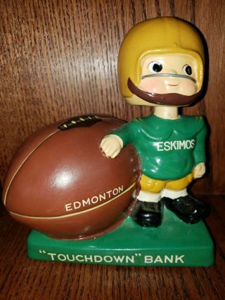 Edmonton Eskimos Bank Vintage Bobble Head/nodder/bobbing Head & Repainted