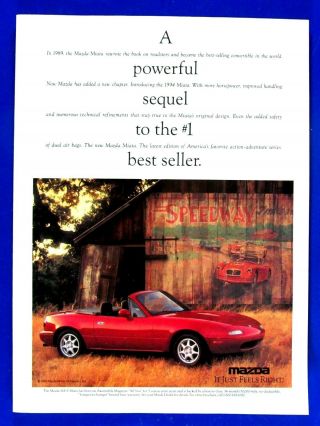 1994 Mazda Miata Mx 5 Convertible Color 20 Fathoms Deep Print Ad