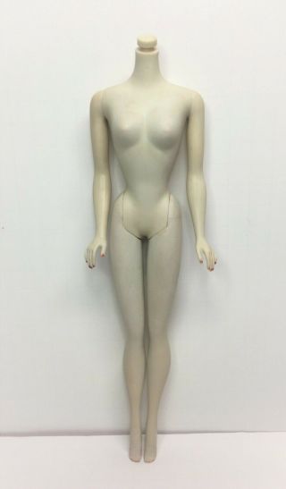 Vintage 1 First Issue Ponytail Barbie Doll Body With Hollow Tubes Still In Feet