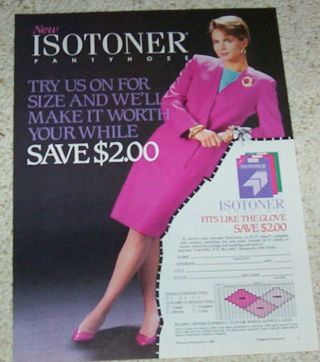 1986 Ad Page - Isotoner Pantyhose Sexy Girl Legs Hosiery Vintage Print Advert