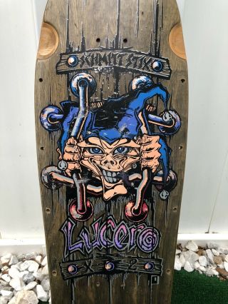 Vintage 1987 Schmitt Stix John Lucero X2 Skateboard Deck Jester 6