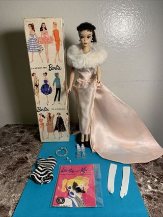 Vintage Barbie Ponytail 3 Stunning All,  Stand,  Box,  Booklet,  Clothes
