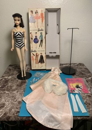 Vintage Barbie Ponytail 3 Stunning All,  Stand,  Box,  Booklet,  Clothes 6