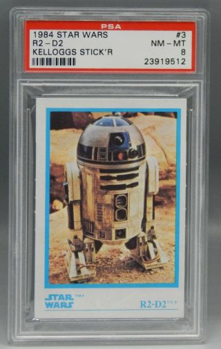 R2 - D2 Vintage Psa 8 Kelloggs Star Wars Cereal Premium Sticker Card 3 Low Pop