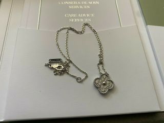 Van Cleef & Arpels Vintage Alhambra 18k White Gold Diamond Necklace Vcara46100