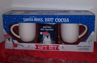 Swiss Miss Hot Cocoa Xmas Set 2 Mugs