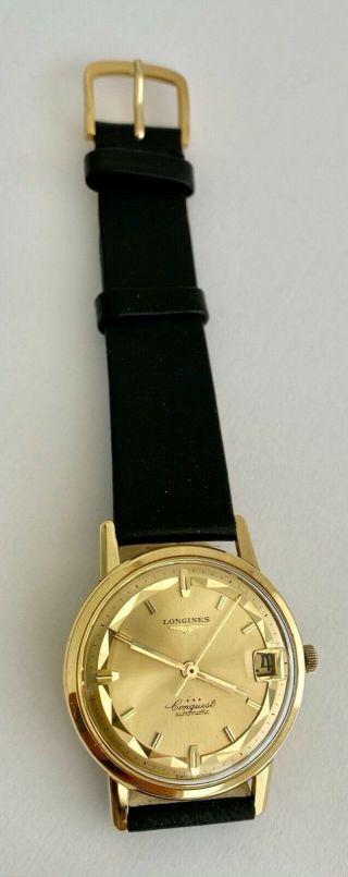 Longines Vintage Watch Conquest Automatic 18k Yellow Gold Cal 291