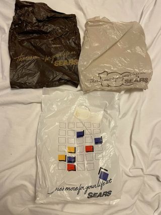 Vintage Sears Shopping Bags - Plastic - Department Store - Roebuck & Co - Advertising