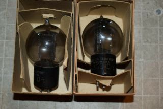 2 Vintage Western Electric 205 - D Tennis Ball Tubes 1 We 264 C 1 Sylvania 1276