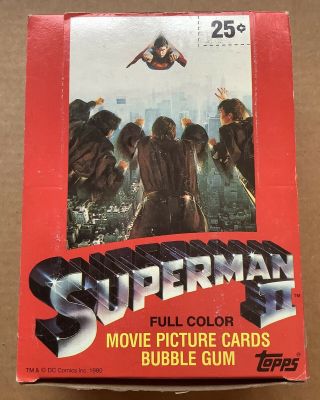 Superman Ii Movie Trading Cards Box (1980) Topps; 36 Wax Packs