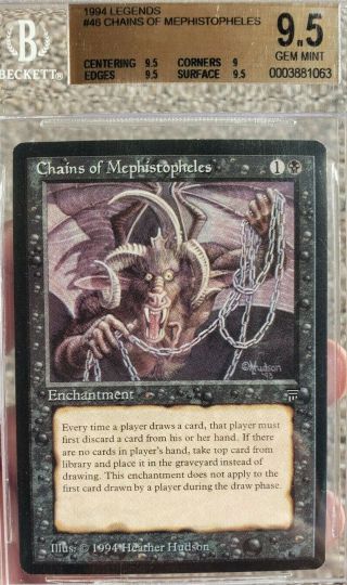 Vintage Magic | BGS 9.  5 MTG Legends Chains of Mephistopheles, 2