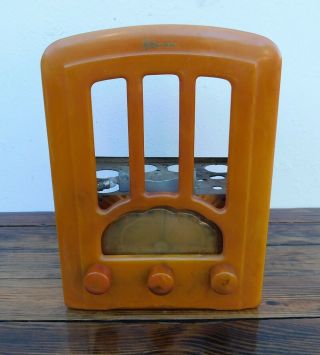 Vintage Yellow Catalin Emerson Au - 190 Radio,  Only Cabinete & Parts,  For Restore