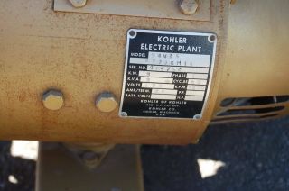 Vintage Kohler 8HP Gas 3Kw Generator 4 - 120 Volt Outlets K181EP 3000 Watts 3MM25 3