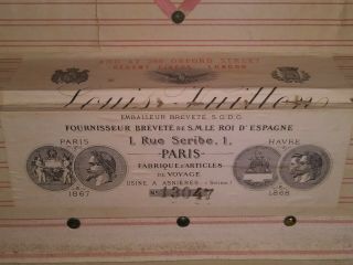 Rare Vintage 1858 - 1876 Trianon Louis Vuitton Grey And Black Travel Trunk 3