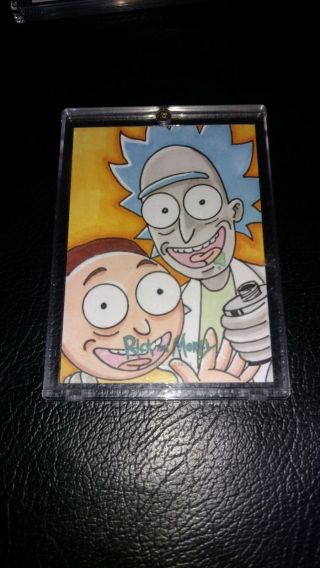 2018 Cryptozoic Rick And Morty Sketch Card By Jeff Abar 1/1