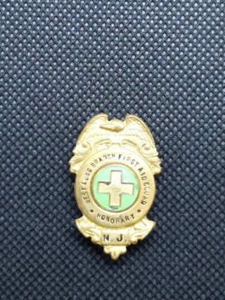 Vintage Long Branch Nj First Aid Squad Pin Pinback Button Badge