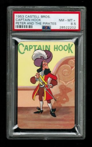Psa 8.  5 " Captain Hook " 1953 Disney Peter Pan Castell Brothers Character Card