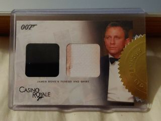 2007 Complete James Bond Daniel Craig Dc1 Dual Costume Card Variant Blood Stain