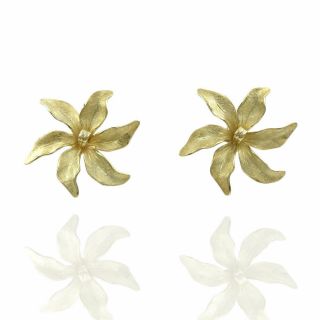 Vintage Tiffany & Co.  Flower Earrings In 14k Yellow Gold