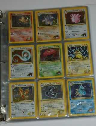 Pokémon 1st Edition Gym Heroes Complete 132 Card Set Vintage Wotc 2000