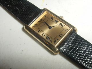 Vintage Baume & Mercier 18k Solid Gold Tanke Style Mens Watch [mechanical]