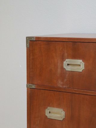 Baker Furniture Campaign Style 7 Drawer Chest Dresser Vintage Mid Century MCM 3