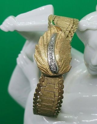 Stunning Hamilton 14k Gold and Diamond Watch Bracelet 34.  4 Grams Rare Vintage 3